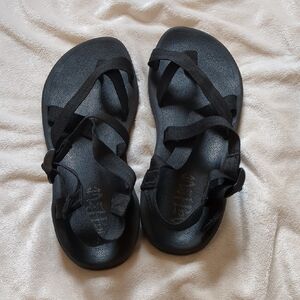 Black Strappy Sandals by Nature